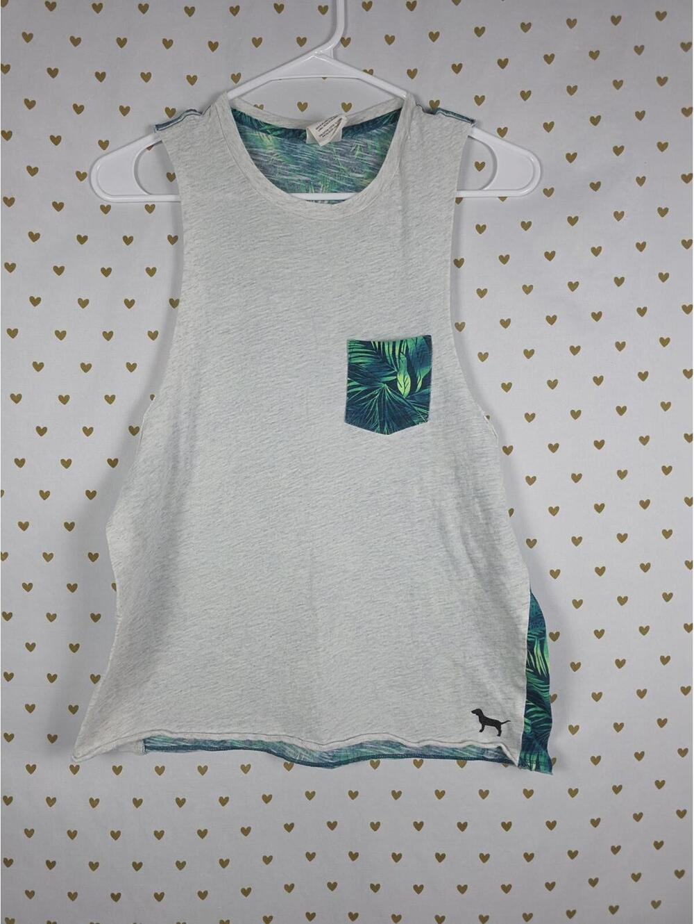 Victorias Secret PINK Hawaiian Accent Pocket Tank Top SMALL